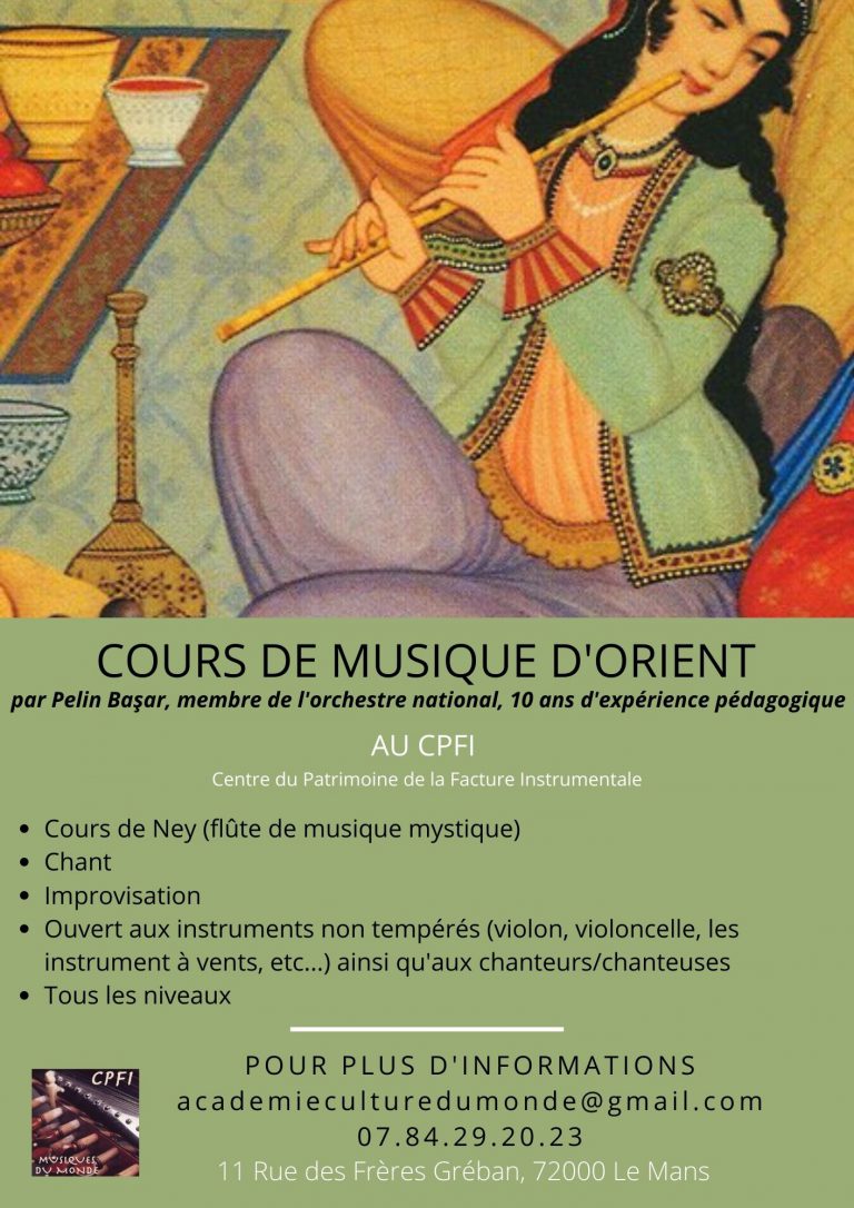 Affiche cours de musique orientale