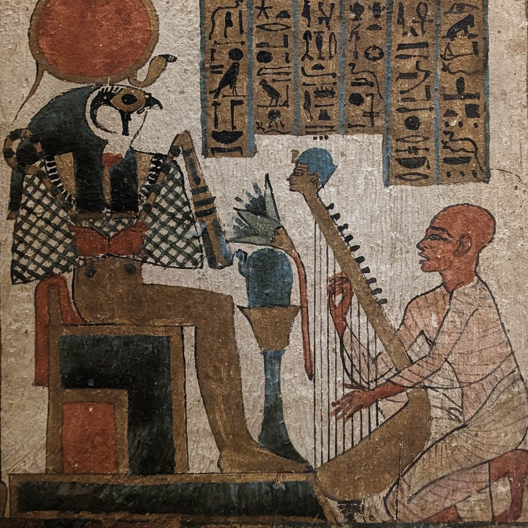 Représentation d'une harpe égyptienne sur la Stèle de Djedkhonsouioufânkh